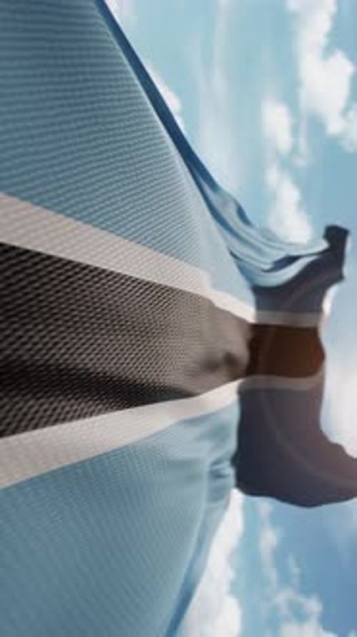 Realistic Botswana Flag Waving Loop