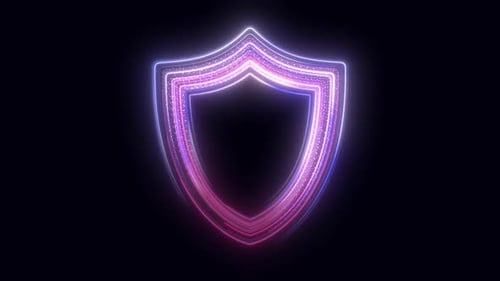 Glowing Futuristic Shield Icon Animation