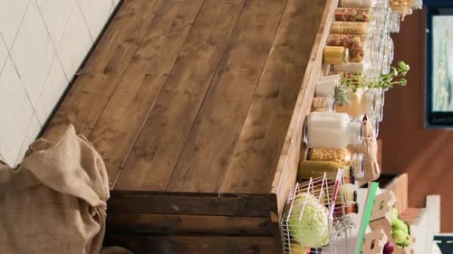 Rustic Kitchen Pantry with Ingredients