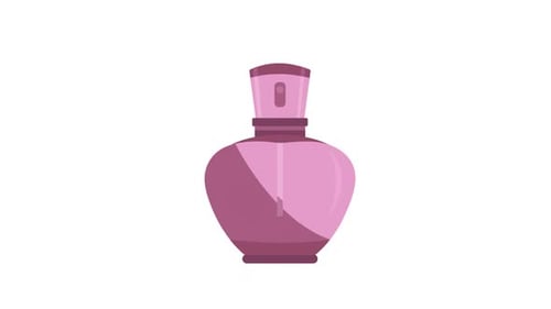 Flat Design Pink Perfume Bottle Animation with Wiggle Effect