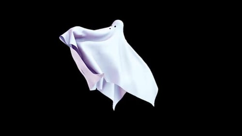 Simple Ghost Costume on Black Background