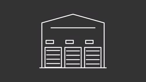 Minimal Line Art Warehouse Building Icon Animation