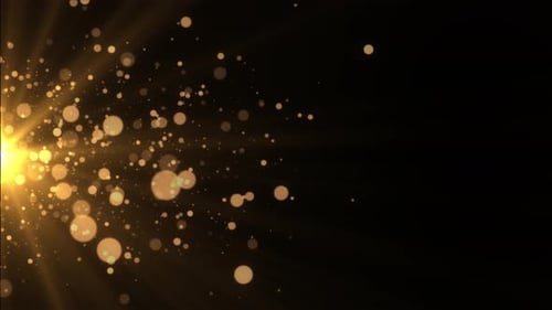 Abstract Golden Stream Lights and Particles Celebration