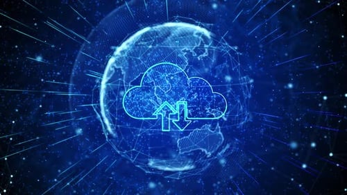 Cloud Computing Digitale globale Technologie Weltnetzwerkverbindungen Hintergrund