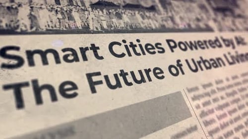 Gritty Newspaper Headline Reveal with Glitch Effect