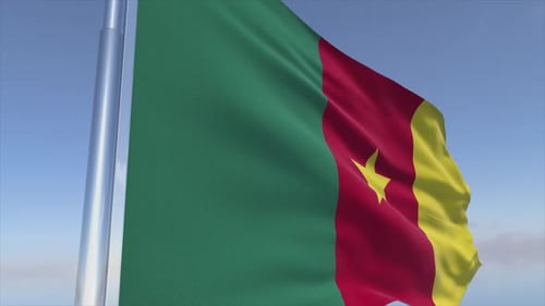 Realistic Cameroon National Flag Waving Animation