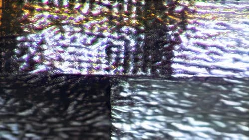 Hintergrundschleife mit verchromter Metallfolie, Glitch Distortion, abstrakter Bewegungshintergrund (4K)