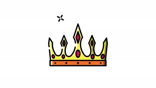 Animated Golden Crown with Sparkles Icon