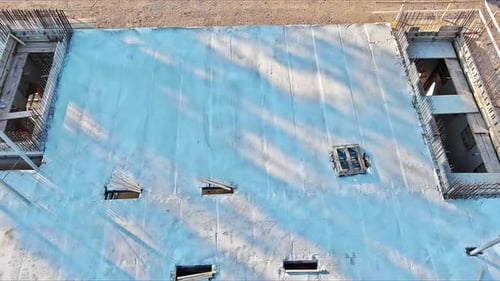 Under Construction is an Industrial Commercial Building with Steel Frame Beams a Steel Framework