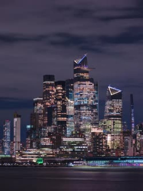 Hudson yards time-lapse at night
