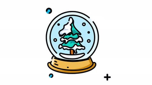 Animated Decorative Christmas Snow Globe with Falling Snow