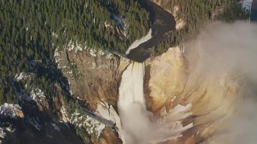 The Grand Canyon and Lower Falls of the Yellowstone River in Yellowstone