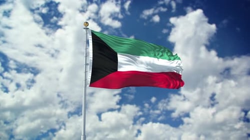 Kuwait Realistic Waving 4k