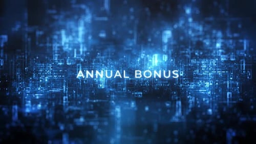 Digital Data Screen Words Annual Bonus