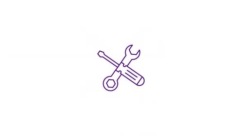 Animated Wrench and Screwdriver Line Icon Animation