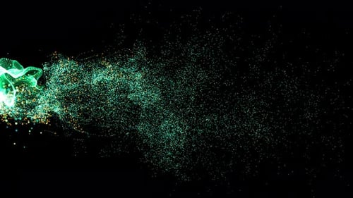 Abstrakte Hintergrundschleife mit bunten Partikelflammenanimationen