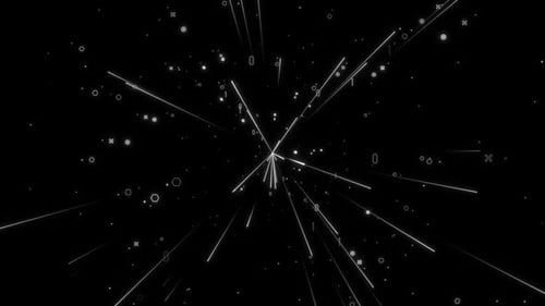 Futuristic Digital Data Stream Hyperspace Warp Background Loop