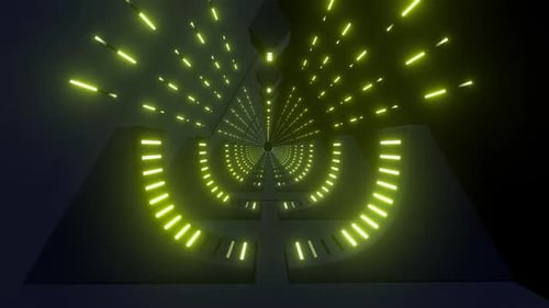 Futuristischer Glühtunnel führt zu Mysterien mit dynamischer Perspektive