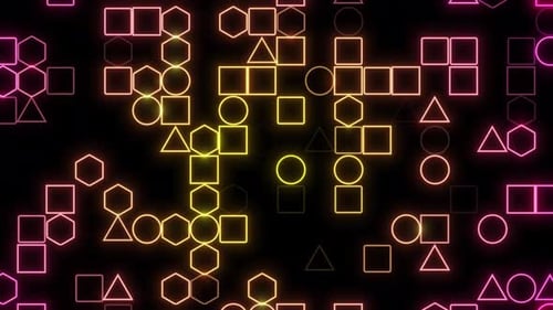 Padrão geométrico movendo-se aleatoriamente. Forma geométrica que se move aleatoriamente na tela, abstrata