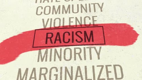 Animated Text Highlighting Racism and Striking it Out