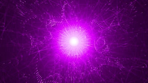 Abstrakter digitaler Partikelwellenhintergrund Rosa V7