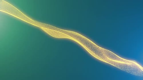 Abstract Golden Particle Wave Animation Background Loop