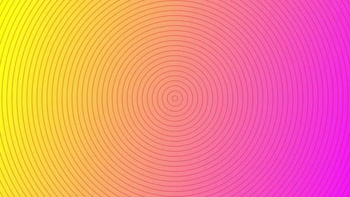 Gelbe und lila Kreisgradienten-Hintergrundanimation mit bewegtem abstraktem Hintergrund digital
