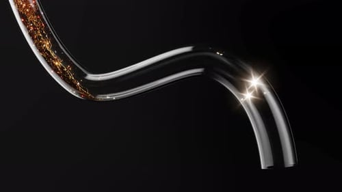 Alcohol Liquid Beer Flow Inside Glass Tube