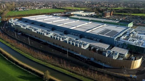 Aerial view of Google data centre, United Kingdom.