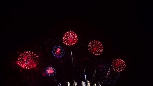 Colorful Fireworks Exploding in the Night Sky