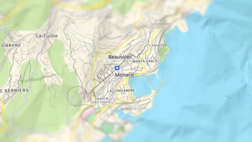 Monaco Capital Of Monaco Paper Map, Slider Shot