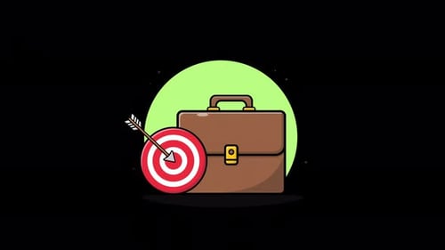 Vídeo de animación sobre el concepto de logro de objetivos: transparente