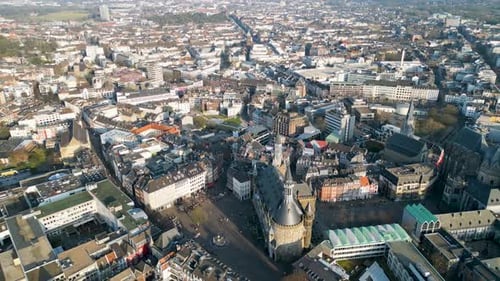 Aerial view of Aachen Cathedral, Germany.