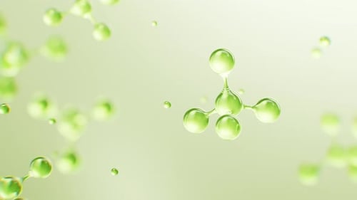 Transparent green molecules background