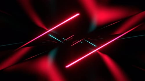 Turquoise And Pink Neon Lasers In The Endless Corridor Background Vj Loop In 4K