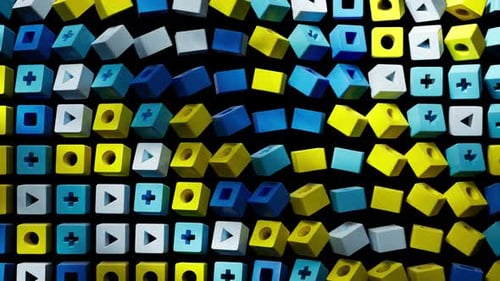 Colorful 3D Cubes Geometric Abstract Background