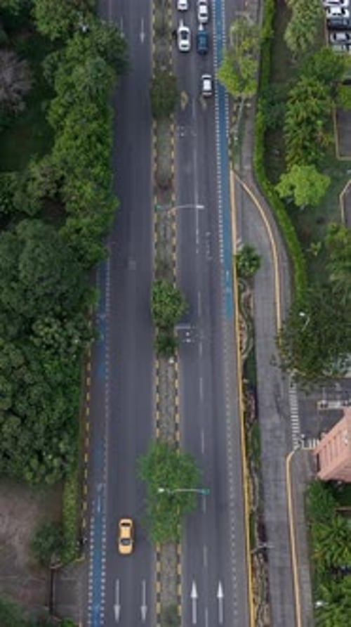 Vertical Aerial View of Avenida Cañasgordas, Cali without People