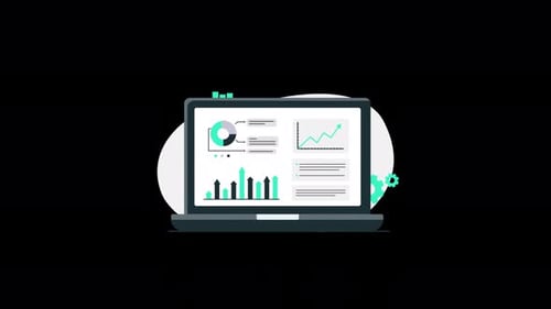 Business Marketing Dashboard Concept Animation Video - Transparent