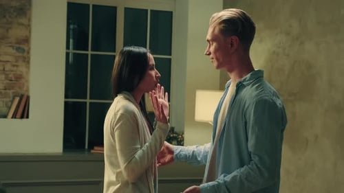 Couple Arguing, Discussing Relationship Problems at Home