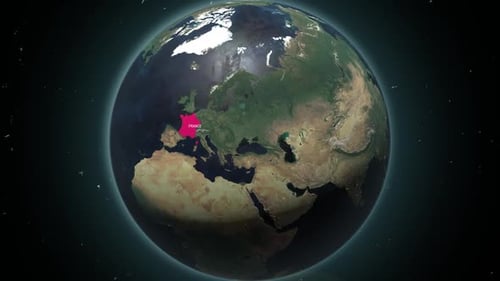 Earth Zoom From Space To France