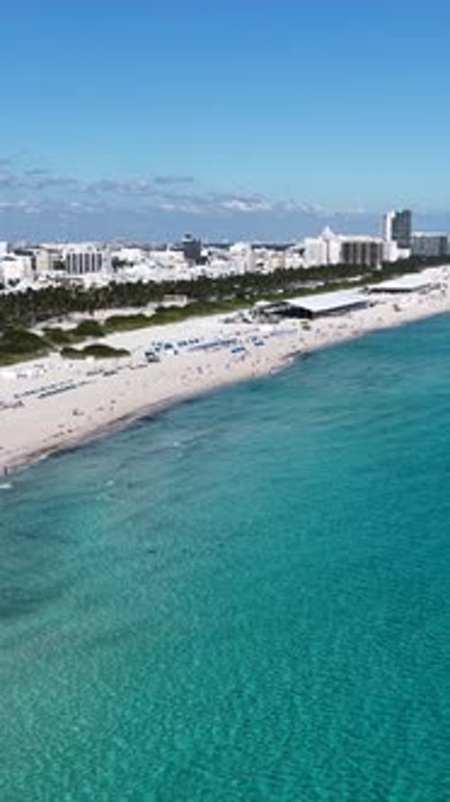 Miami Beach Skyline At Miami Beach In Florida United States.