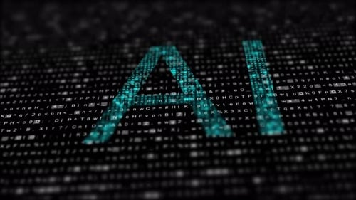 Futuristic AI Digital Code Text Animation