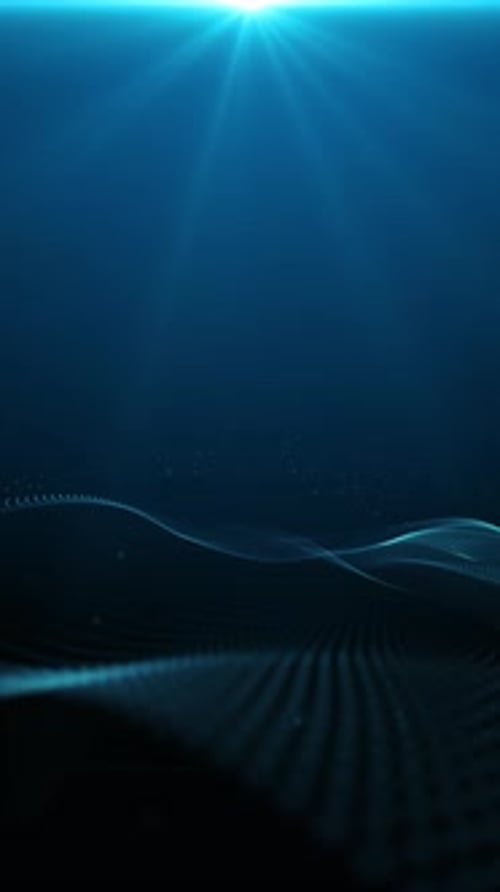 Blaue, glatte, futuristische, abstrakte Wellenform, die sich in einer nahtlosen Schleife entwickelt