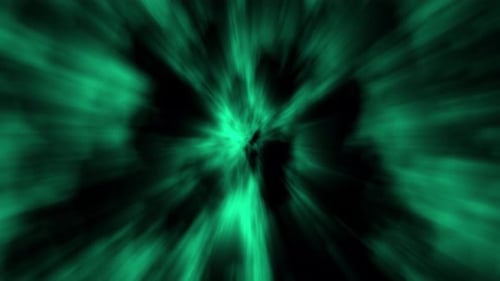 Abstract Green Warp Tunnel Motion | Futuristic Light Rays and Energy Burst Loop Background