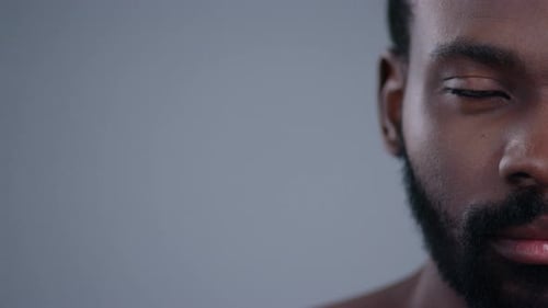 Close Up of Man's Face with Beard