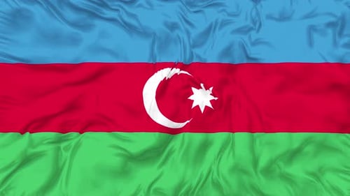Waving Flag of Azerbaijan Loopable Animation