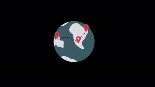 Vídeo de animación conceptual de globo con icono de ubicación - Transparente
