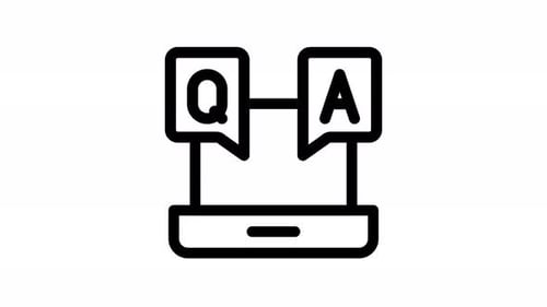 Animated Q&A Icon on Smartphone for Online Communication