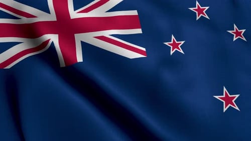 New Zealand Flag Waving Seamless Loop Animation