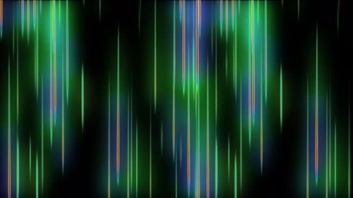 Fondo creativo de líneas de neón verdes Las líneas que se mueven rápidamente suben y desaparecen